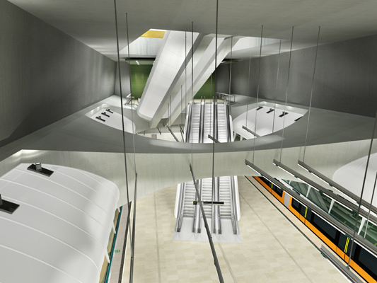 Budapest, M4 metró, Kálvin tér, Palatium Stúdió látványterv, bélyegkép