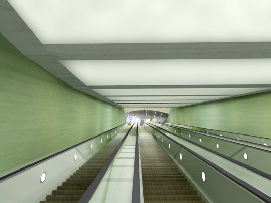 Budapest, M4 metró, Kálvin tér, Palatium Stúdió látványterv, bélyegkép