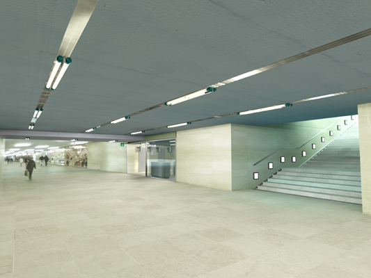 Budapest, M4 metró, Kálvin tér, Palatium Stúdió látványterv, bélyegkép