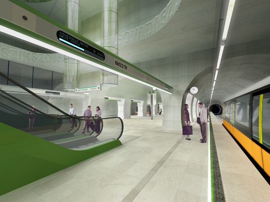 Budapest, M4 metró, Rákóczi tér, Palatium Stúdió látványterv, bélyegkép