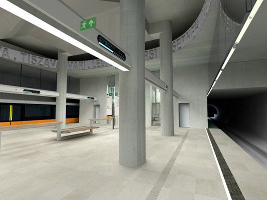 Budapest, M4 metró, Rákóczi tér, Palatium Stúdió látványterv, bélyegkép