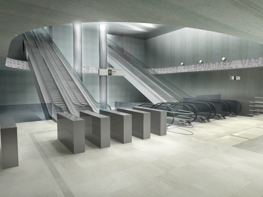 Budapest, M4 metró, Rákóczi tér, Palatium Stúdió látványterv, bélyegkép