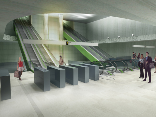 Budapest, M4 metró, Rákóczi tér, Palatium Stúdió látványterv, bélyegkép