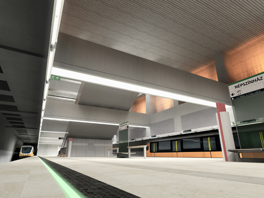 Budapest, M4 metró, II. János Pál pápa tér, Palatium Stúdió látványterv, bélyegkép