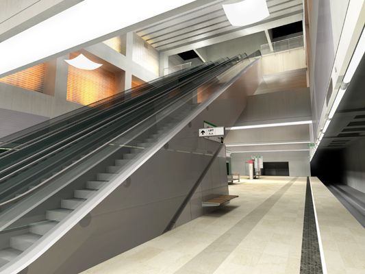 Budapest, M4 metró, II. János Pál pápa tér, Palatium Stúdió látványterv, bélyegkép