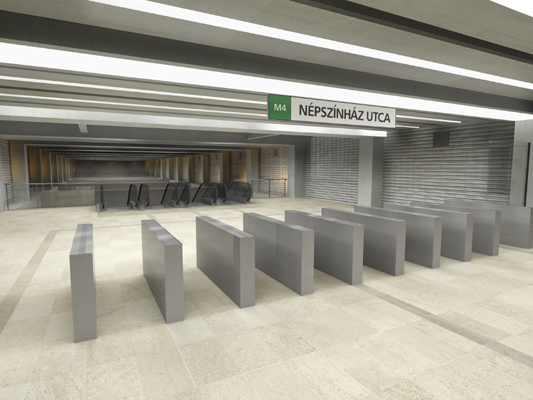 Budapest, M4 metró, II. János Pál pápa tér, Palatium Stúdió látványterv, bélyegkép