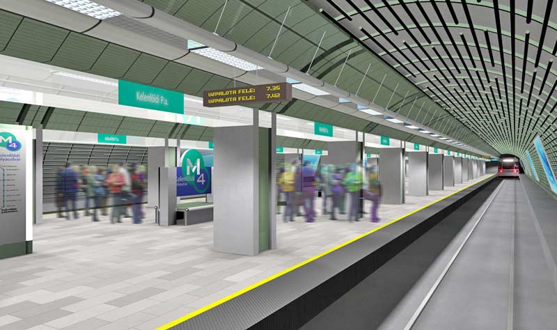 Budapest, M4 metró, Vision Graphics, láványterv, bélyegkép