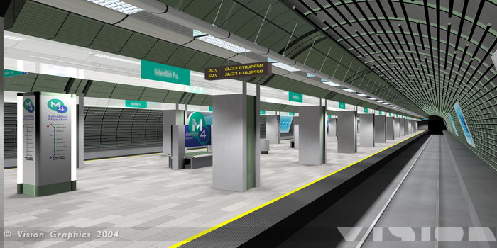 Budapest, M4 metró, Vision Graphics, láványterv, bélyegkép