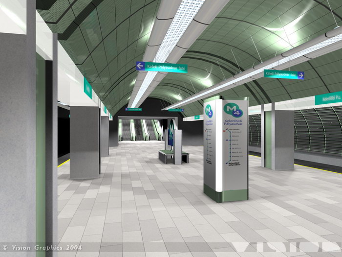 Budapest, M4 metró, Vision Graphics, láványterv, bélyegkép