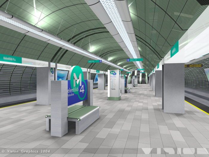 Budapest, M4 metró, Vision Graphics, láványterv, bélyegkép