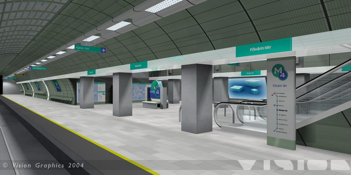 Budapest, M4 metró, Vision Graphics, láványterv, bélyegkép
