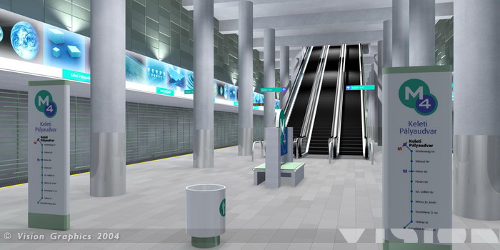 Budapest, M4 metró, Vision Graphics, láványterv, bélyegkép