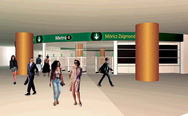 Budapest, M4 metró, Auth Design, láványterv, bélyegkép
