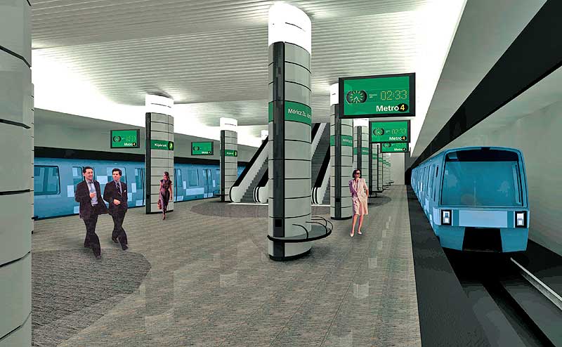 Budapest, M4 metró, Auth Design, láványterv, bélyegkép
