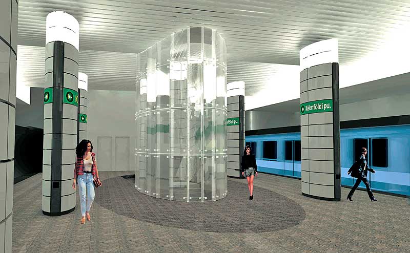 Budapest, M4 metró, Auth Design, láványterv, bélyegkép
