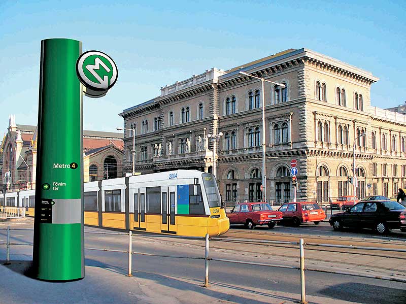 Budapest, M4 metró, Auth Design, láványterv, bélyegkép