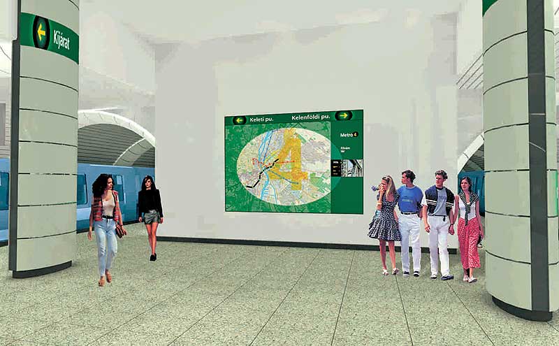Budapest, M4 metró, Auth Design, láványterv, bélyegkép