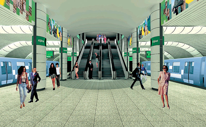 Budapest, M4 metró, Auth Design, láványterv, bélyegkép