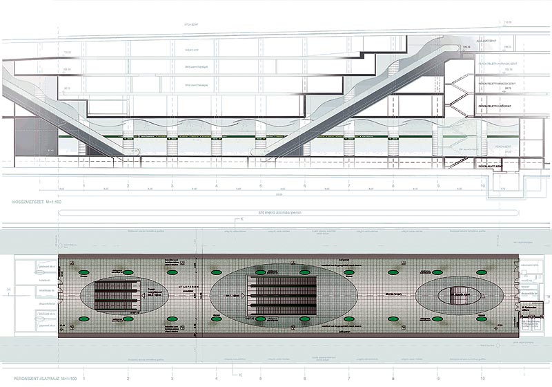 Budapest, M4 metró, Auth Design, láványterv, bélyegkép