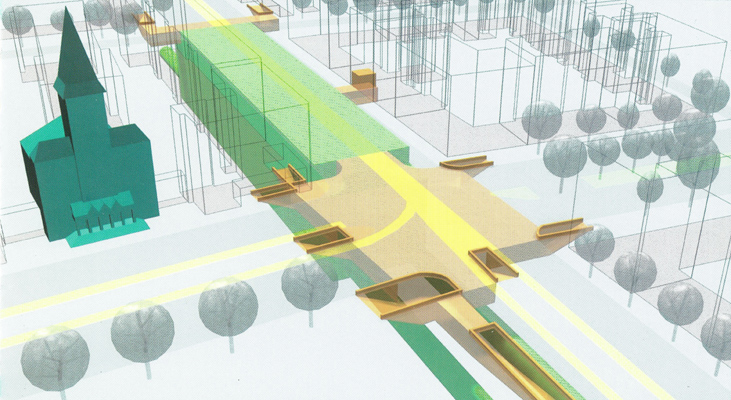 Budapest, M4 metró, Újbuda-központ, DBR látványterv, bélyegkép