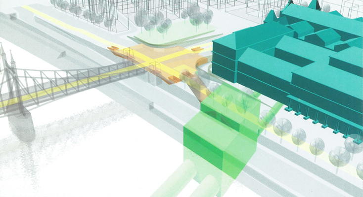 Budapest, M4 metró, Fővám tér, DBR látványterv, bélyegkép