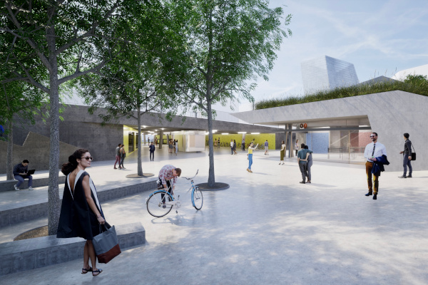 Budapest, M5 metró, Boráros tér, látványterv, bélyegkép