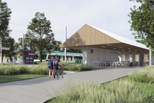 Budapest, M5 metró, Budakalász, látványterv, bélyegkép