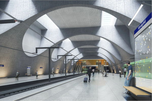 Budapest, M5 metró, Közvágóhíd, látványterv, bélyegkép