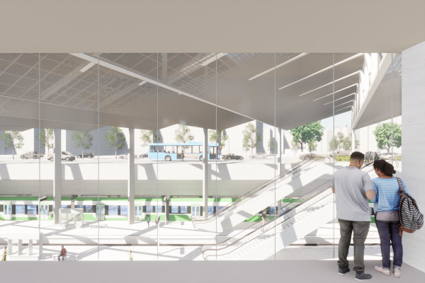 Budapest, M5 metró, Pesterzsébet, látványterv, bélyegkép