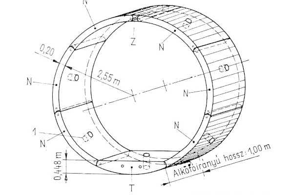 metróalagutak falazati típusai, Budapest típusú, bélyegkép