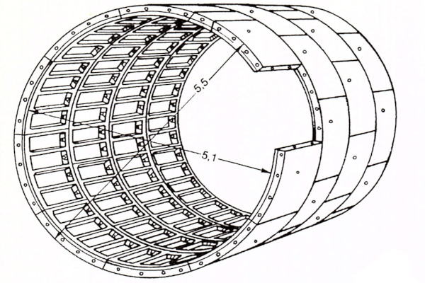 metróalagutak falazati típusai, vasbeton tübbing, bélyegkép