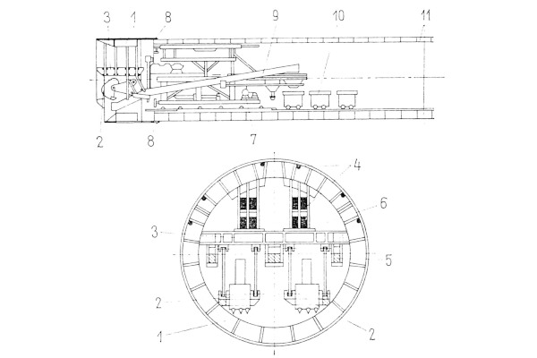 Budapest, metróépítés, fúrópajzs, bélyegkép