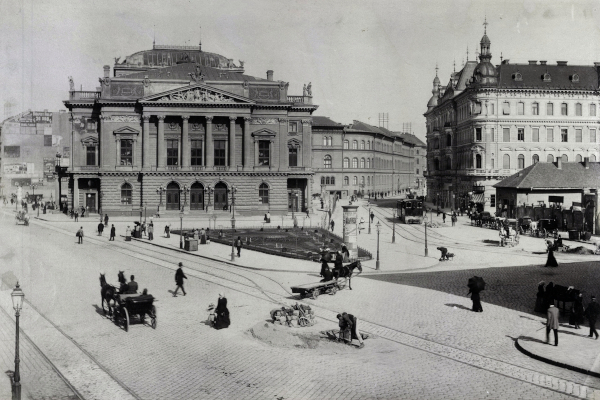 Budapest, Blaha Lujza tér, lebontott Nemzeti Színház, bélyegkép