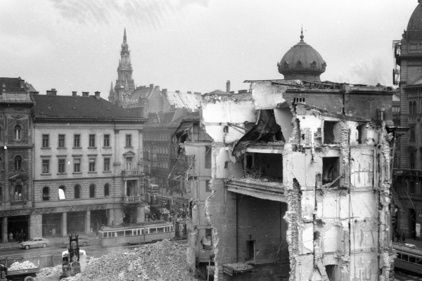 Budapest, Blaha Lujza tér, lebontott Nemzeti Színház, bélyegkép