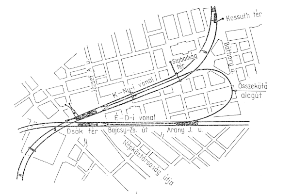 Budapest, M2, M3 metró, összekötő alagút, bélyegkép