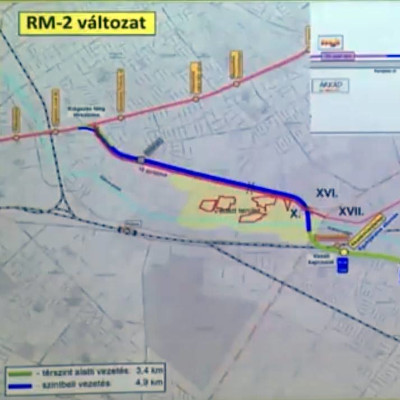 Budapest, M2 metró, H8-, H9 HÉV összekötése, térkép