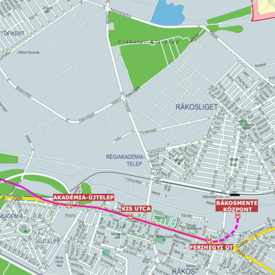 Budapest, M2 metró, H8-, H9 HÉV összekötése, térkép