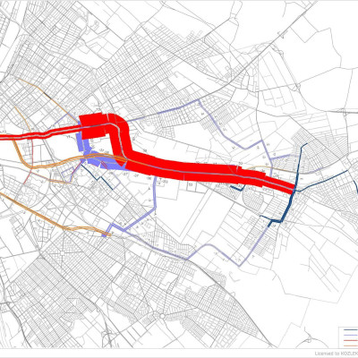 Budapest, M2 metró, H8-, H9 HÉV összekötése, térkép