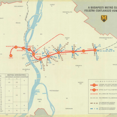 Budapest, M2 metró, térkép