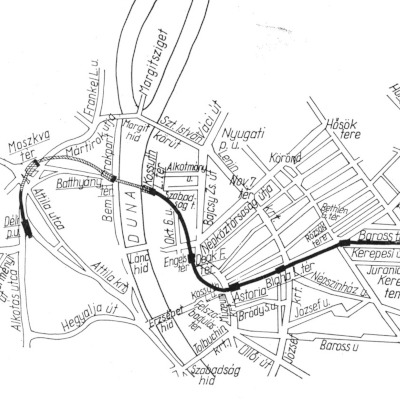 Budapest, M2 metró, térkép