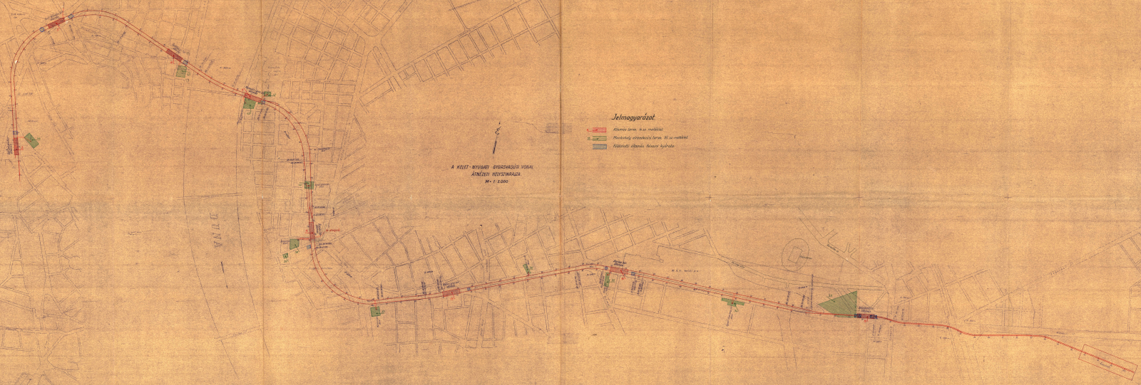 Budapest, M2 metró, helyszínrajz, régi terv