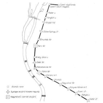 Budapest, M3 metró, térkép