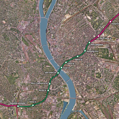 Budapest, M4 metró, térkép, DBR Metró