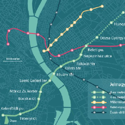 Budapest, M4 metró, térkép