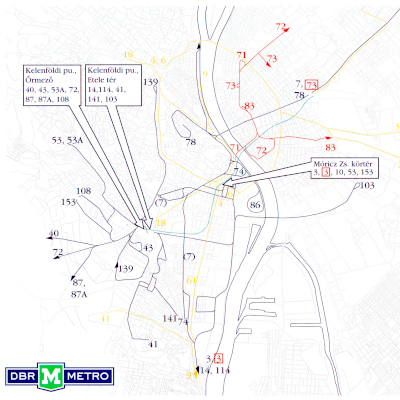 Budapest, M4 metró, térkép, DBR Metró