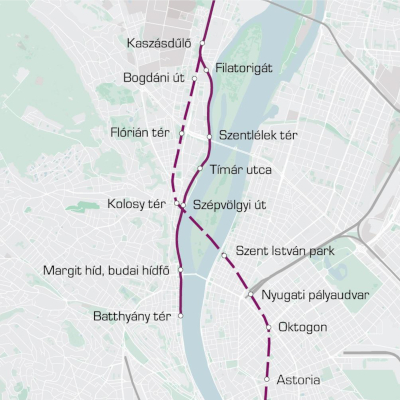 M5 metró térkép, BFK/NKK