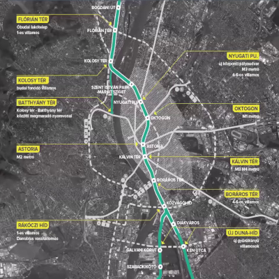 M5 metró térkép, BFK/NKK