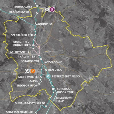 M5 metró térkép, BFK/NKK