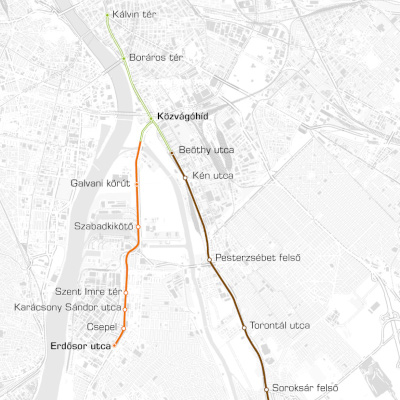 M5 metró térkép, BFK/NKK