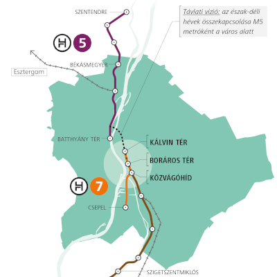 M5 metró térkép, BFK/NKK